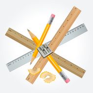 Group Of Rulers And Pencils