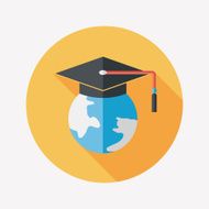 e-learning flat icon with long shadow eps10 N3