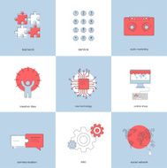 Vector modern flat backgrounds set