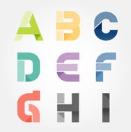 alphabet modern paper cut abstract style Design