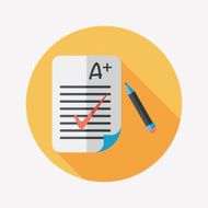 Good grade in examination flat icon with long shadow eps10 N5