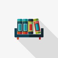 bookshelf flat icon with long shadow eps10 N18