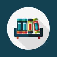 bookshelf flat icon with long shadow eps10 N20