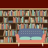 Reading Seat In Front Of A Bookcase N4