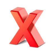 3D Red Letter X N3