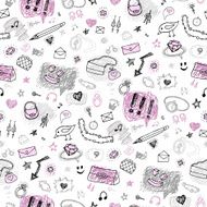 Accessories Hand drawn seamless pattern