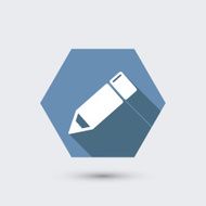 vector modern flat icon with long shadow N14