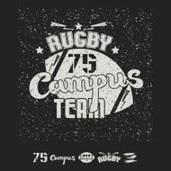 Campus rugby team emblem and icons N2