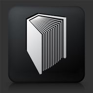 Black Square Button with Book Icon N15