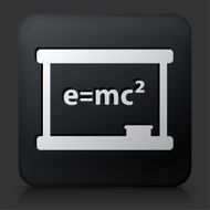 Black Square Button with Space Formula Icon