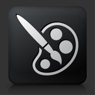 Black Square Button with Paint Brush Icon