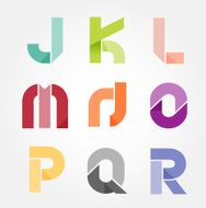 alphabet modern paper cut abstract style Design N2
