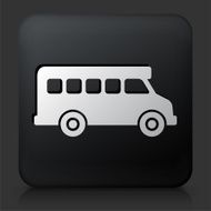 Black Square Button with Schoolbus Icon