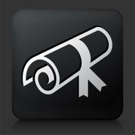Black Square Button with Diploma