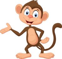 Cartoon monkey presenting N2