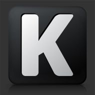 Black Square Button with Letter K