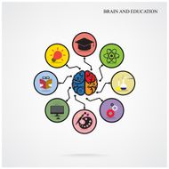 Infographic template creative brain education