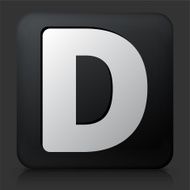 Black Square Button with Letter D