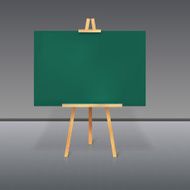 Wooden tripod with a green chalkboard
