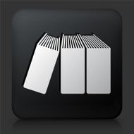 Black Square Button with Book Icon N17