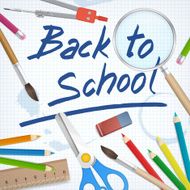 back to school supplies tools vector background N2
