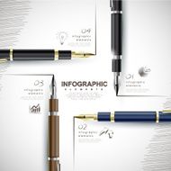 creative template with fountain pen writing informations