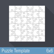 Jigsaw Puzzle Template 36 Pieces