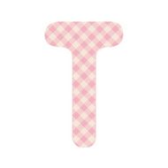 Pink squares pattern alphabet T