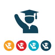 Graduate With Arm Raised Icon