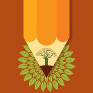 Colored leaf concept pencil tree design