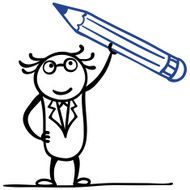 Cartoon man with a pencil