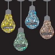 Light bulb design from icons infographics vector format N2