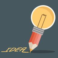 pencil lightbulb write idea word