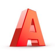 3d red letter A