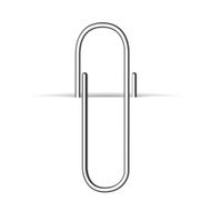 Metal clip paperclip on white paper