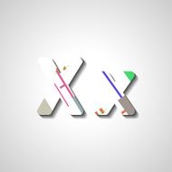 Colorful letter alphabet N194