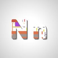 Colorful letter alphabet N204