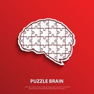 Vector human brain composed of a puzzle