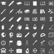 Vector Set of 49 Education Icons School and University N3