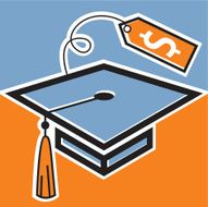Graduation cap with price tag