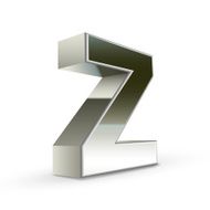 3d silver steel letter Z
