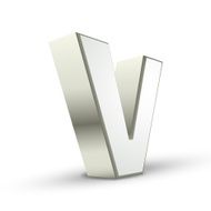 3d alphabet silver V