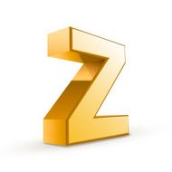 3d golden letter Z