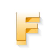 3d golden letter F N2