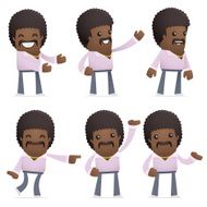 set of disco man character in different poses N2