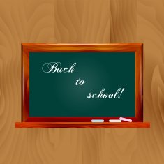Vector illustration school dark green chalkboard