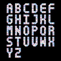 Pastel triangle pattern alphabet