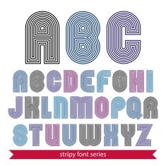 Vector rounded geometric font created from lines