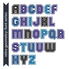 Regular stylish font with straight lines only