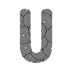Circle pattern alphabet U
